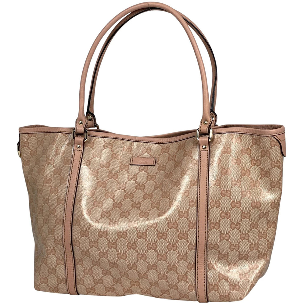 Gucci GG Crystal Tote Bag Shoulder Canvas Pink